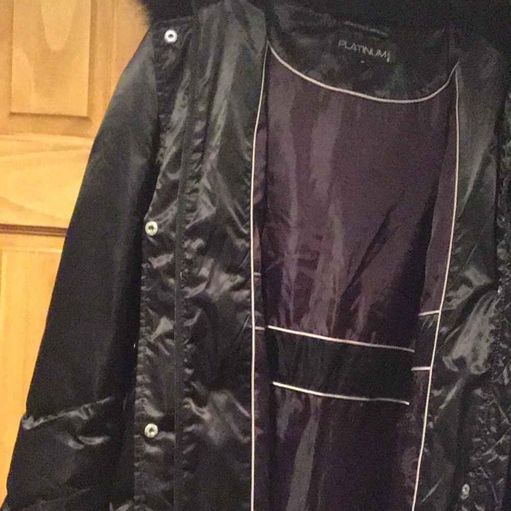 NWOT Platinum Puffer Coat Fur trim Hood - Picture 7 of 7